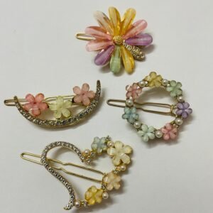 latest Korean fashion Style Flower Lock Hair Clip Pin Hair Accessories set For Women And Girls womengems, women gems